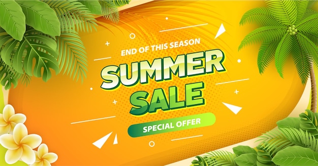 banner de oferta especial de venta de verano degradado