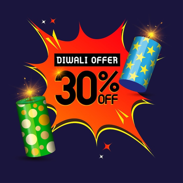 Banner de oferta del festival Happy Diwali con galletas