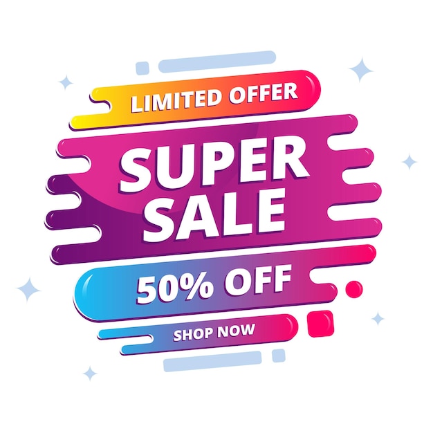 Vector banner de oferta de superventa