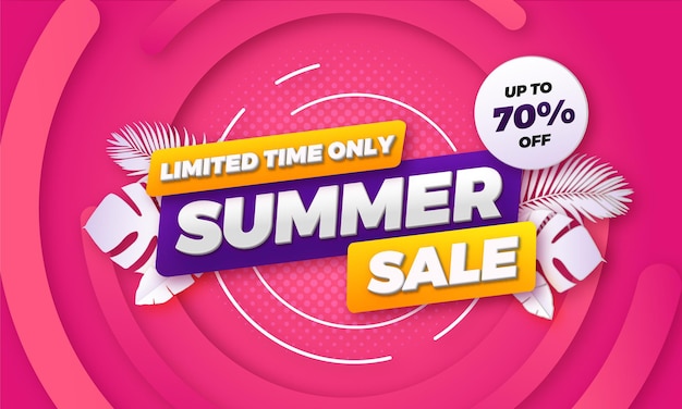 Vector banner de oferta de venta de verano