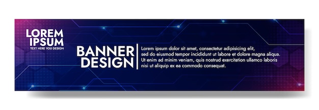 Banner de las ondas de Neon Tech