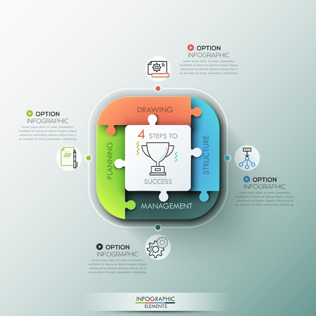 Banner de opciones de infografía moderna.