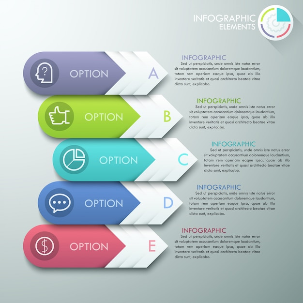 Banner de opciones de infografías modernas