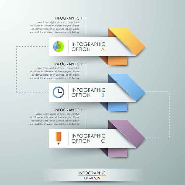 Banner de opciones de infografías modernas