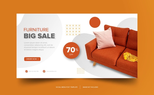 Banner orange sofa furniture premium descarga gratuita