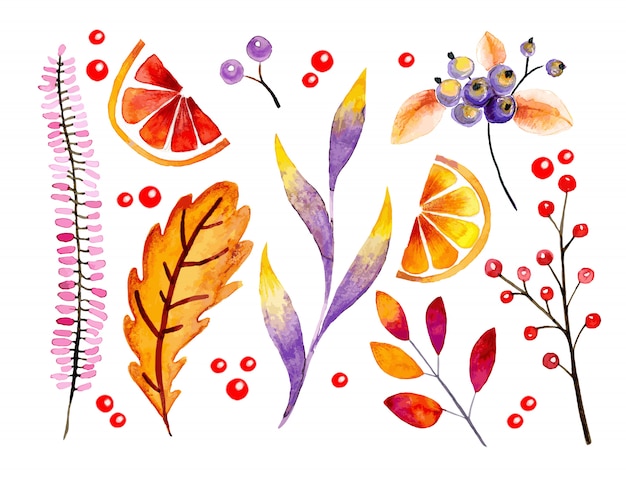 Vector banner otoño acuarela