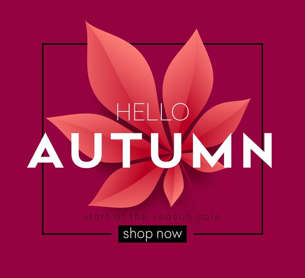 Banner de otoño amarillo