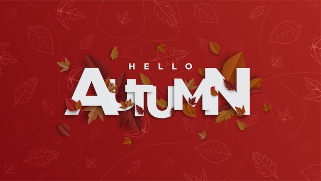 Banner de otoño de diseño plano