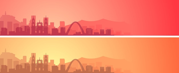 Vector banner de paisaje hermoso horizonte de bogotá