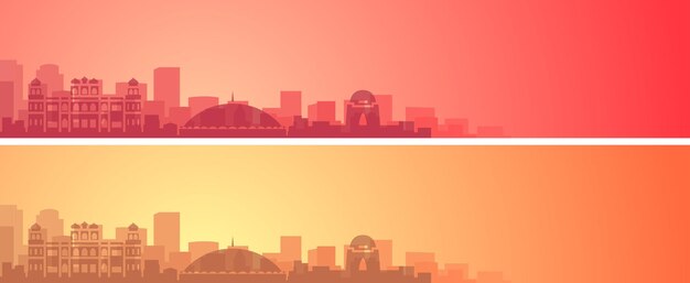 Vector banner de paisaje hermoso horizonte de karachi