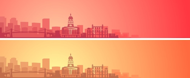 Vector banner de paisaje hermoso horizonte de nottingham