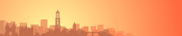 Vector banner de paisaje hermoso horizonte de utrecht