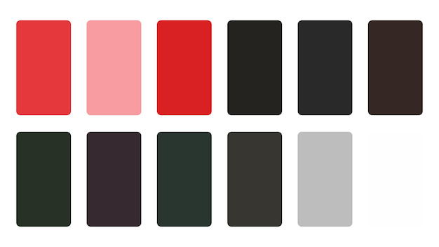 Banner de paleta de colores abstractos en el conjunto para el fondo de la aplicación