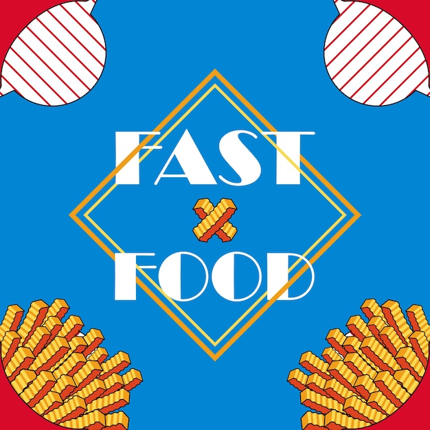 Vector banner papas fritas retro