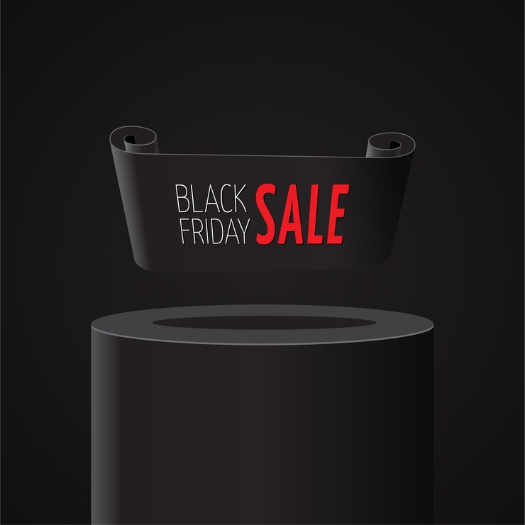 Vector banner de papel curvado realista negro