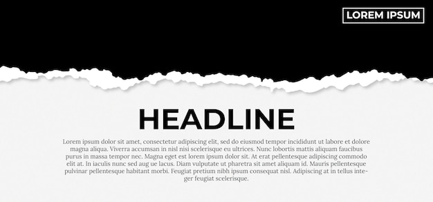 Banner de papel rasgado con espacio de texto