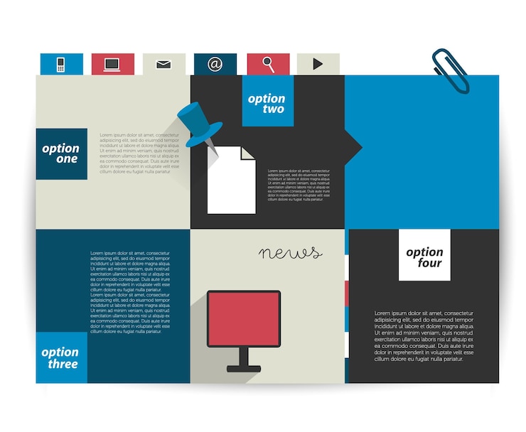 Vector banner de pestaña de programación infografía de diseño de vector minimalista