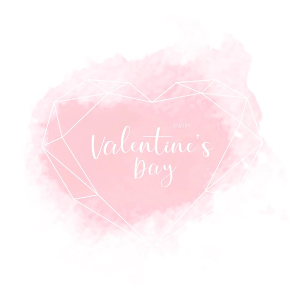 Banner de pintura del día de San Valentín con ilustración de vector de corazón geométrico