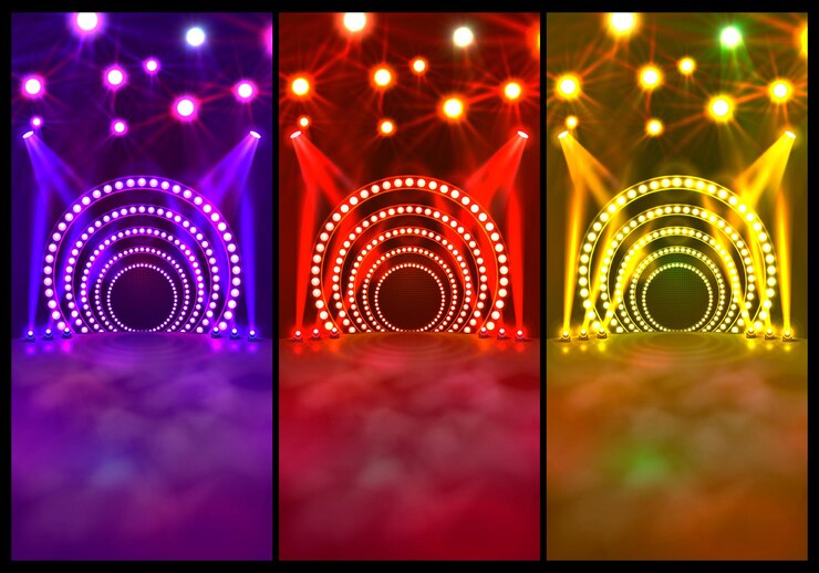 Vector banner de pista de baile, letrero de texto de discoteca, conjunto de colores. ilustración vectorial