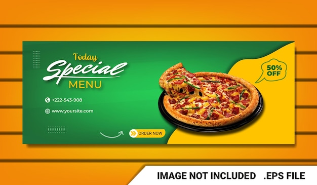 Banner pizza fan page plantilla de portada de facebook