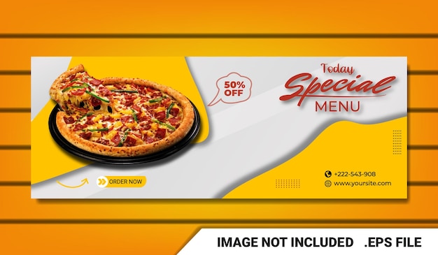 Vector banner pizza fan page plantilla de portada de facebook