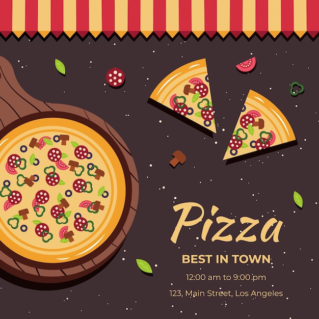 Banner de pizza o ilustración vectorial de fondo