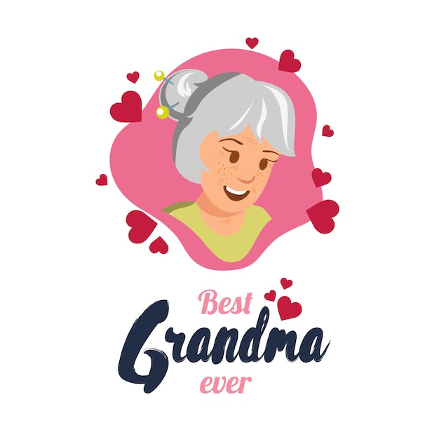 Banner plana mejor abuela nunca feliz anciana.