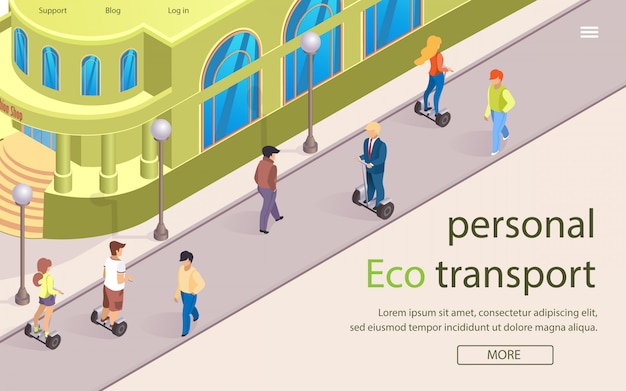 Vector banner plano es escrito personal eco transporte.