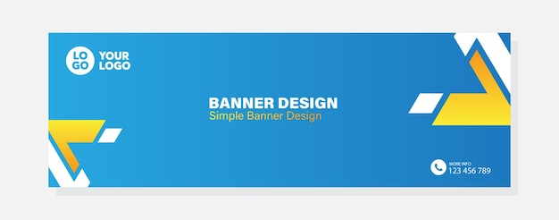 Banner de plantilla de banner mínimo de diseño de gradiente vectorial para empresa comercial