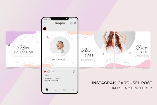 Banner de plantilla de carrusel de instagram para venta de moda premium