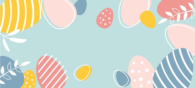 Banner de plantilla para la caza de huevos de Pascua