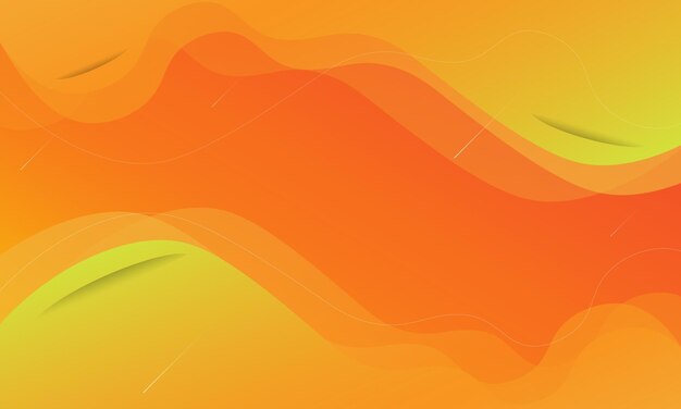 Banner de plantilla colorida con degradado de color amarillo y naranja. diseño con forma líquida.