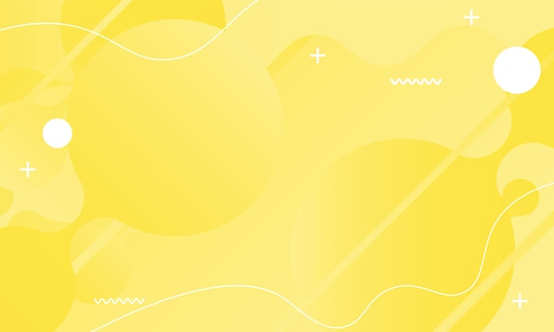 Banner de plantilla colorido amarillo abstracto con color degradado y fondo de tecnología de lunares pequeños Diseño con diseño de vector de forma líquida