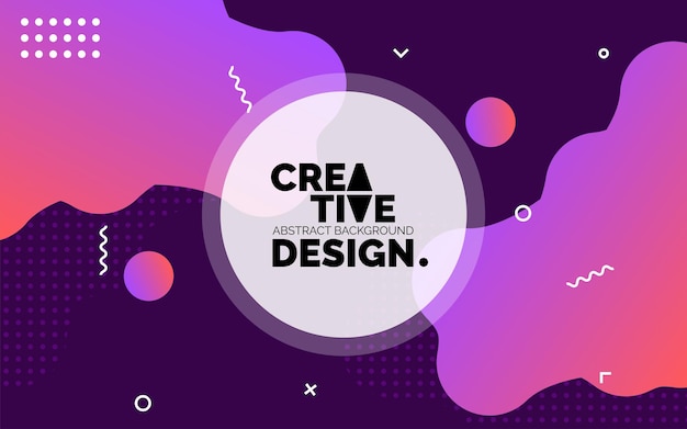Banner de plantilla creativa colorida con diseño de color degradado con forma líquida Ilustración vectorial