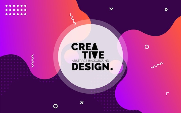 Banner de plantilla creativa colorida con diseño de color degradado con forma líquida Ilustración vectorial