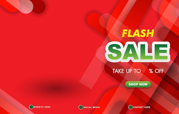 Banner de plantilla de descuento de venta flash con espacio de copia para la venta de productos con diseño de fondo rojo degradado abstracto 10