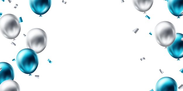 Banner plantilla de diseño de fondo vectorial hermosa ilustración de globo azul 3d