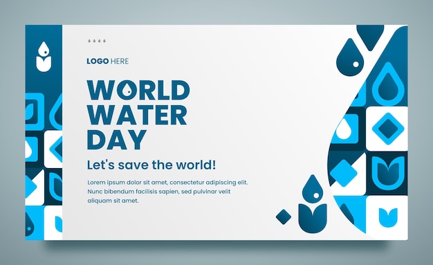 Vector banner y plantilla de diseño de la página de aterrizaje del día mundial del agua