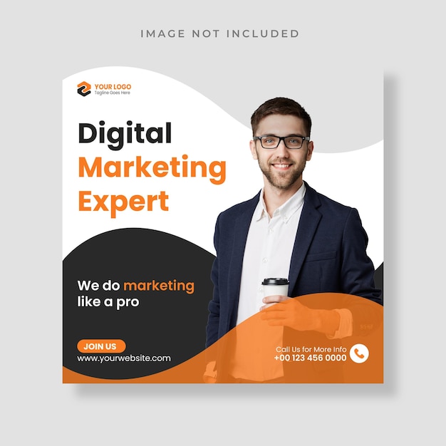 Banner y plantilla de diseño de publicación de redes sociales de marketing digital