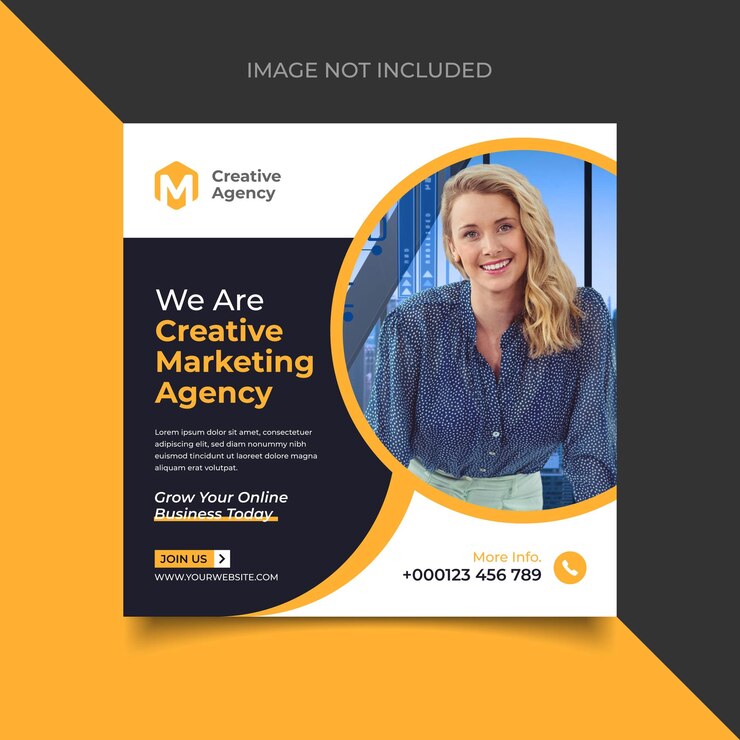Banner de plantilla de publicación de instagram y redes sociales de agencia de marketing creativo Vector Gratis