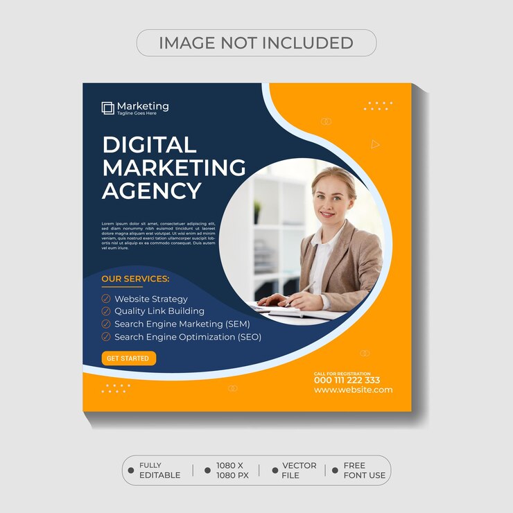 Banner de plantilla de publicación de instagram y redes sociales de marketing digital
