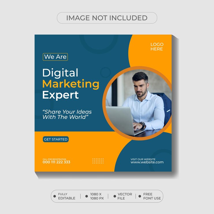 Banner de plantilla de publicación de instagram y redes sociales de marketing digital