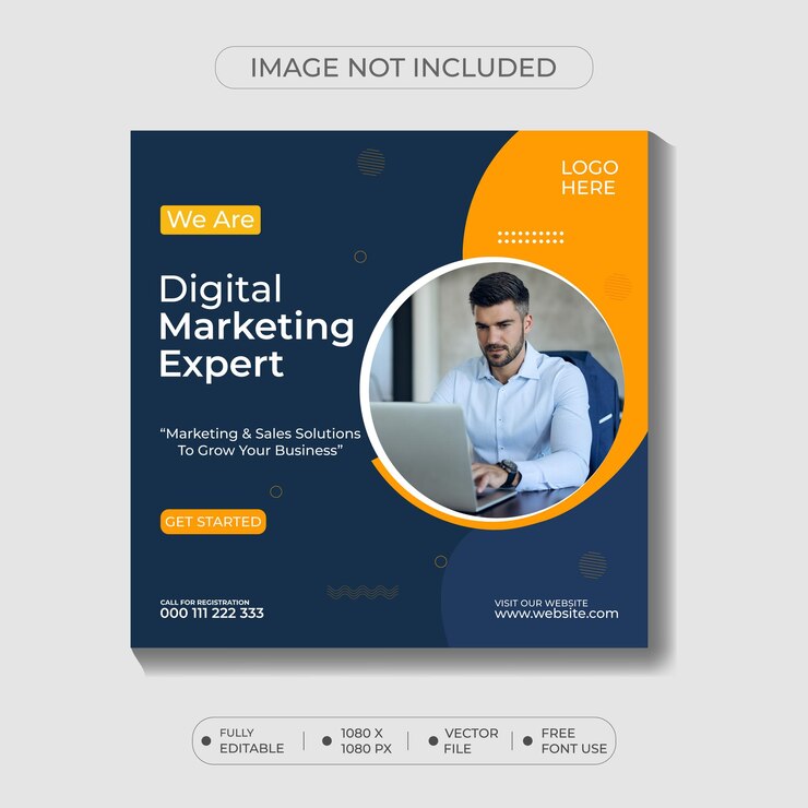 Banner de plantilla de publicación de instagram y redes sociales de marketing digital