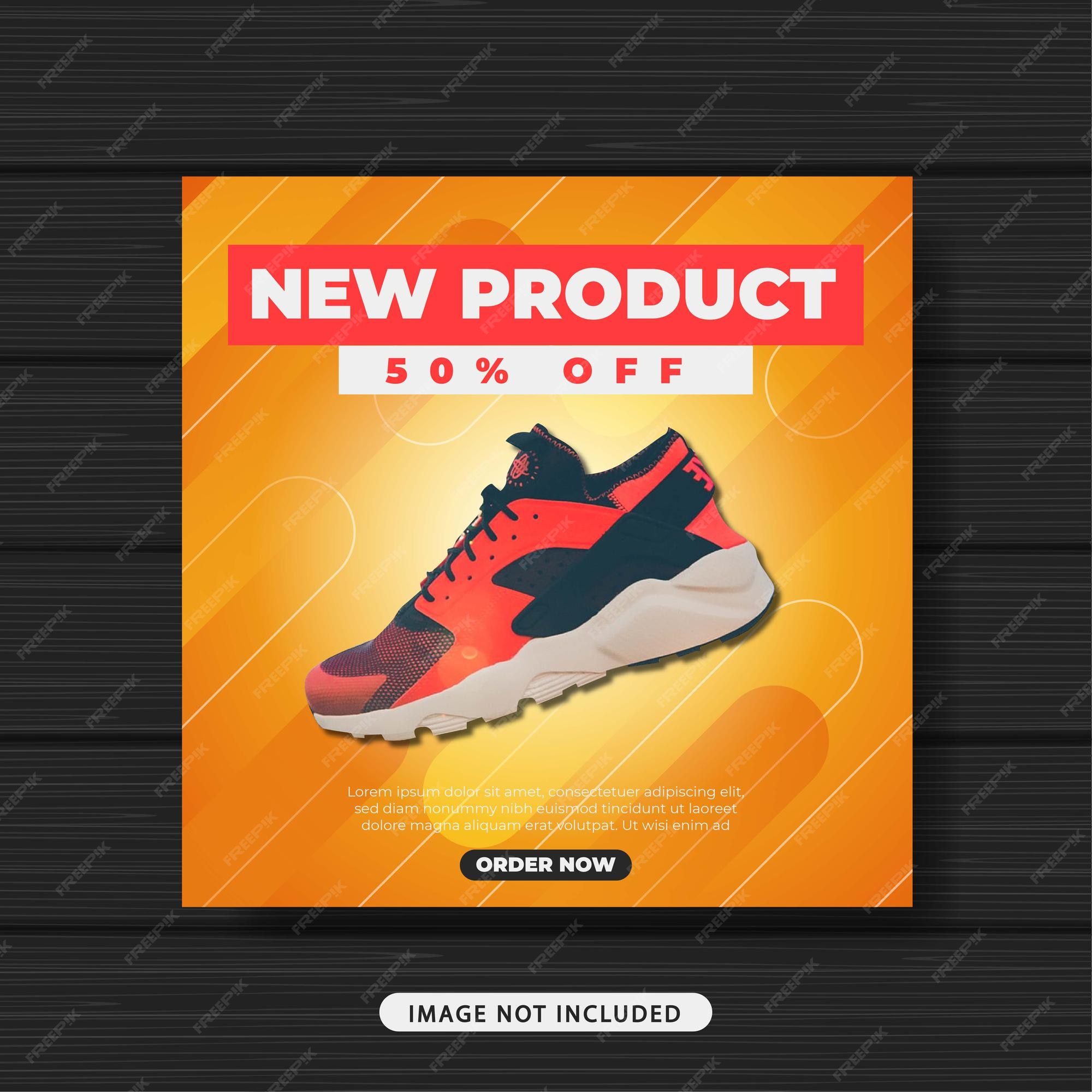 Banner plantilla de publicación de sociales de promoción de venta de zapatillas de nuevo producto | Premium