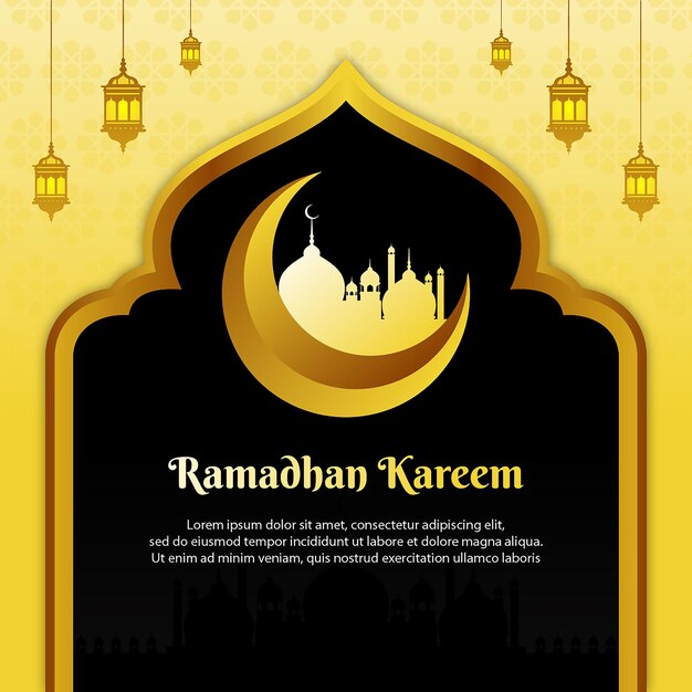 Banner de plantilla de Ramadhan Kareem