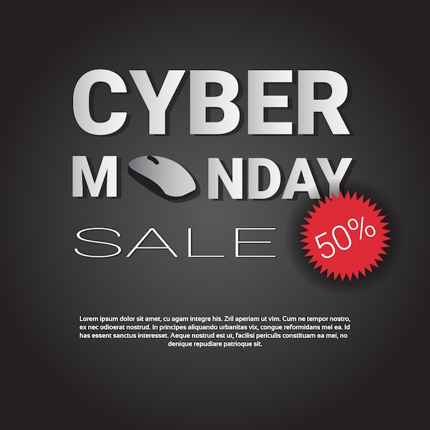 Vector banner de plantilla de super venta de cyber monday