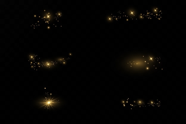 Banner con polvo amarillo. Efecto de luz en hermosas pancartas.
