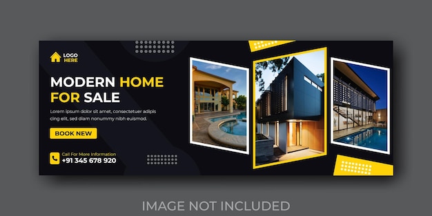 Banner de portada de facebook de propiedad inmobiliaria