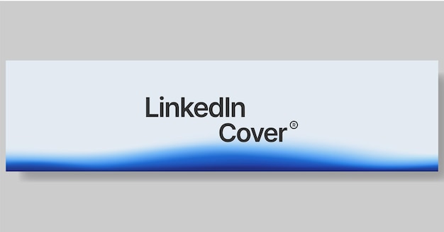 Banner de portada de linkedin minimalista azul con fondo de gradiente borroso