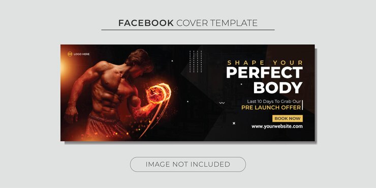 banner de portada social de fitness de gimnasio